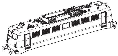 Gehäuse, komplett (o. Stromabnehmer)