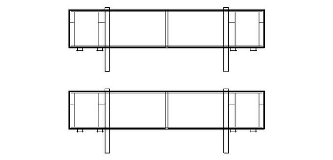 Stirnwand 2x schwarz