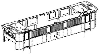 Gehäuse mit Leiste-Windfenster DR kompl.