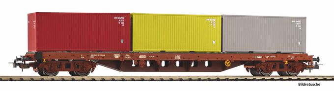 Containertragwagen SNCB V beladen mit 3 Containern