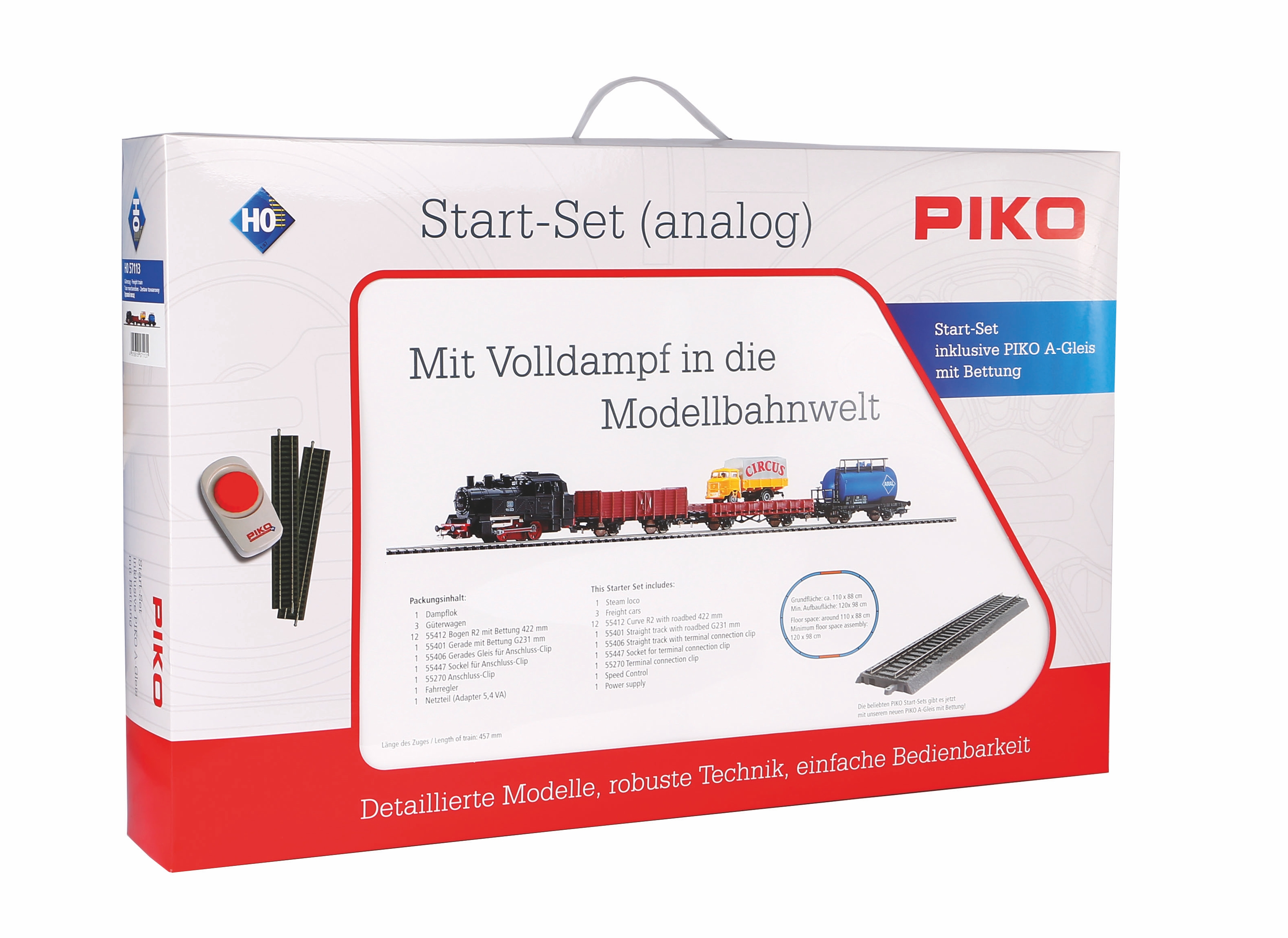 Starter Set Freight Train DB, PIKO A-track w. Railbed Buy