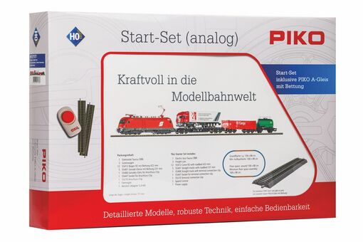 Starter Set Taurus ÖBB w.3 Freight Cars, PIKO A-Track w. Railbed