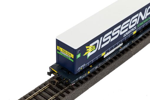 Taschenwagen T3000e Cemat mit 2 "Dissegna" Trailern SBB VI